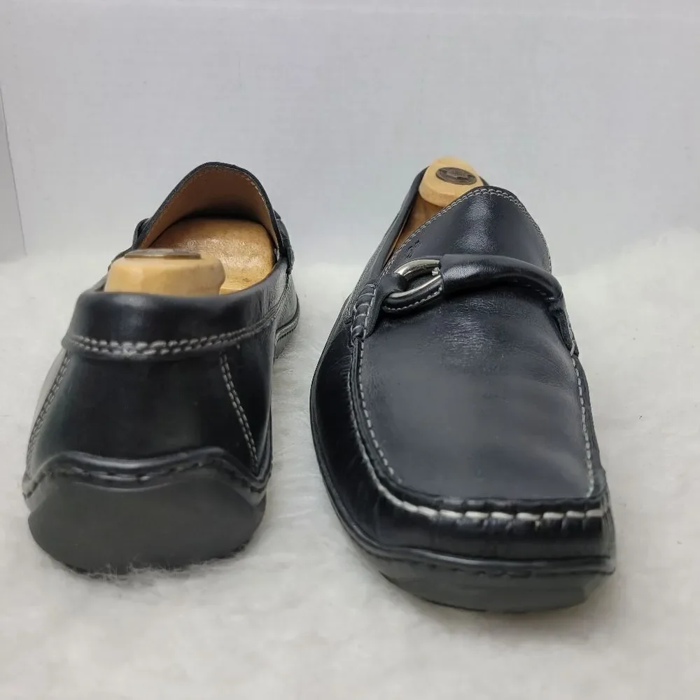 Donald J Pliner Eleo Horsebit Moc Toe Black Driving Loafers Shoes Size 11.5